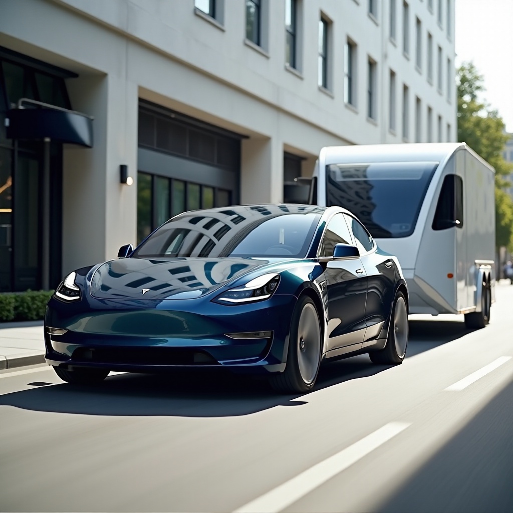 сколько может буксировать tesla model 3