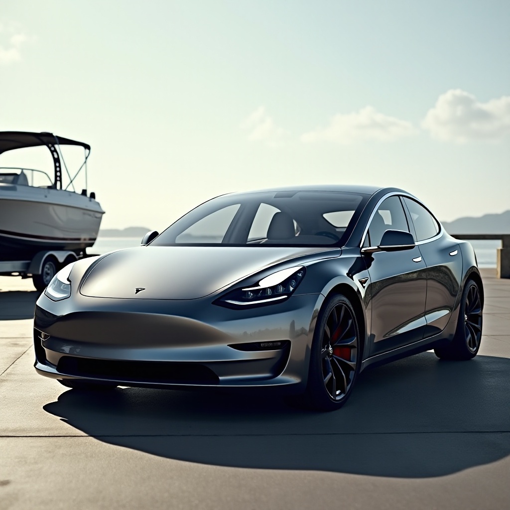 сколько может буксировать tesla model 3