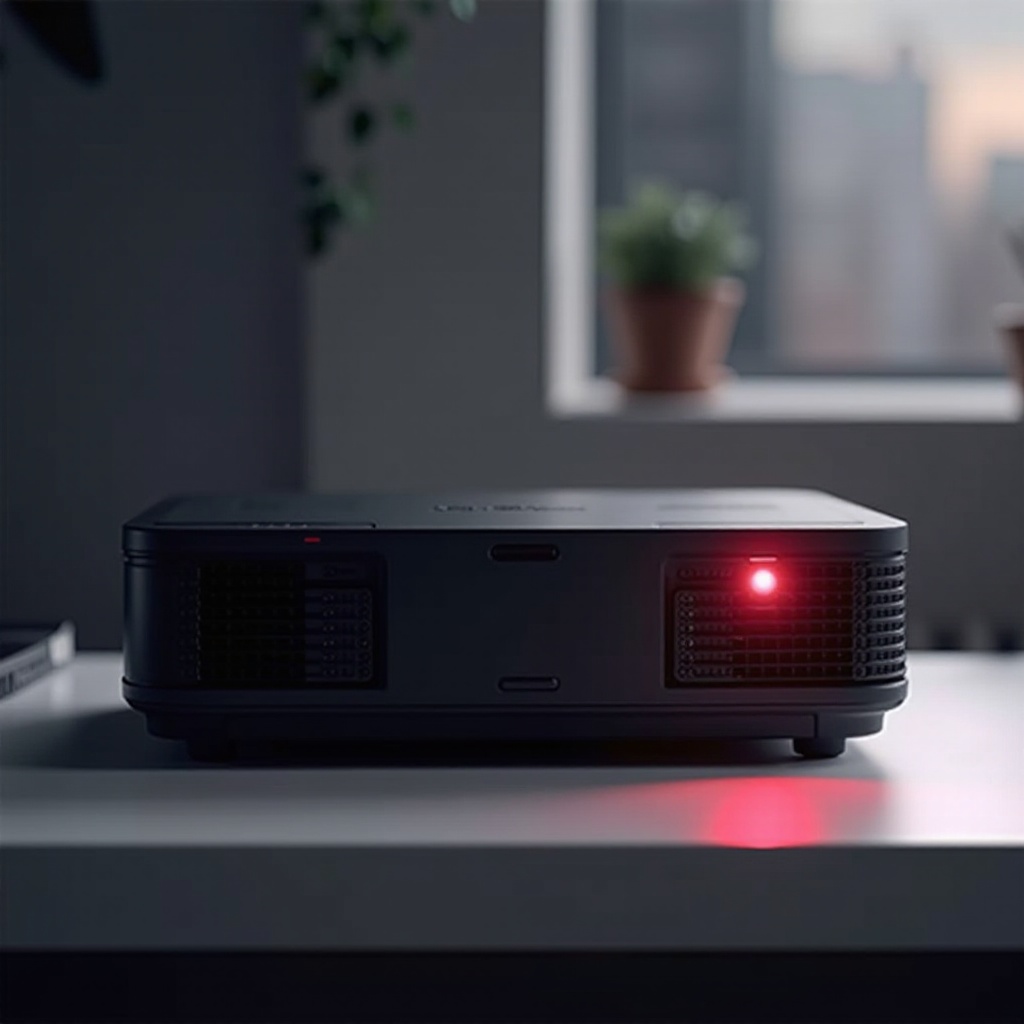 yoton projektor se ne uključuje, svetli crvena lampica